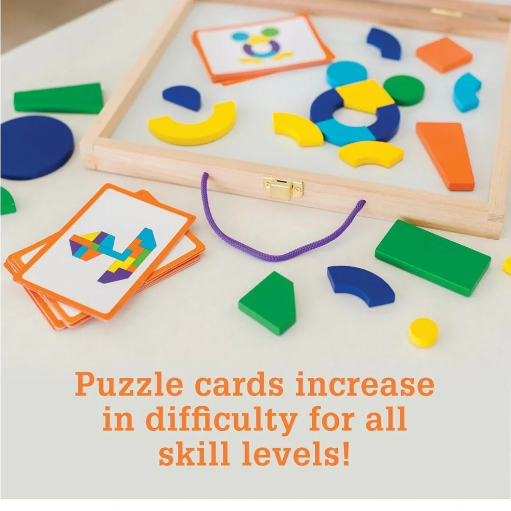 MindWare Imagination Magnets Wooden Pattern Blocks Set Imaginets